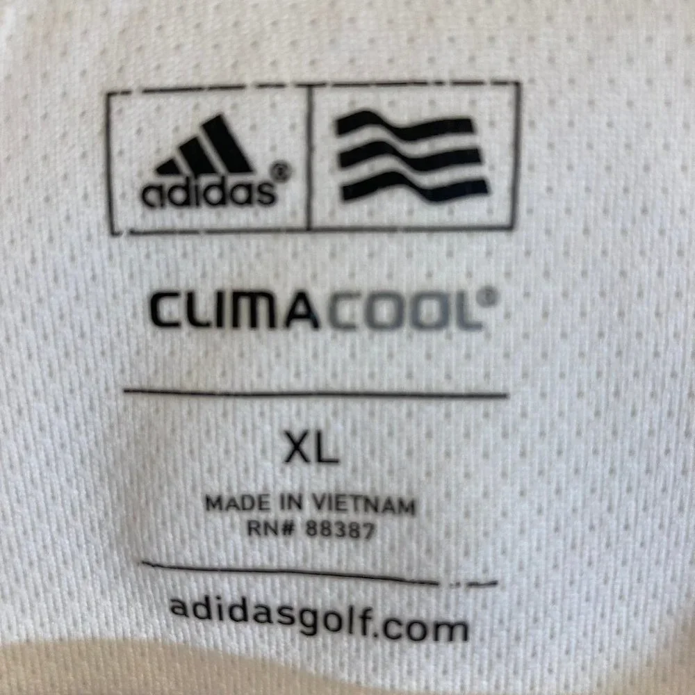 Adidas Climacool Long Sleeve Golf Men's Athletic Shirt, White, 1/4 Button, sz XL
